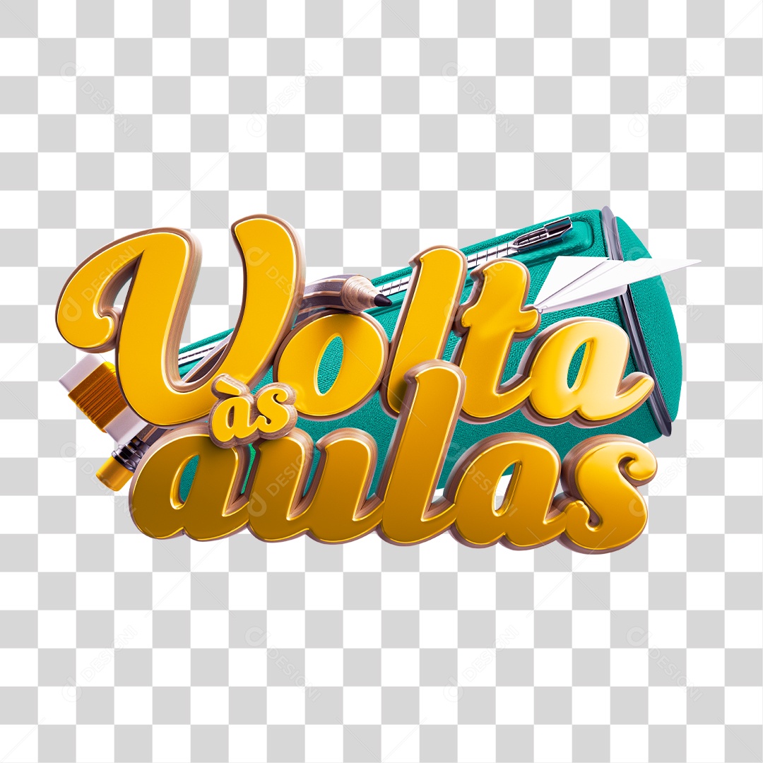 Selo 3D Para Composição Volta às Aulas PNG Transparente