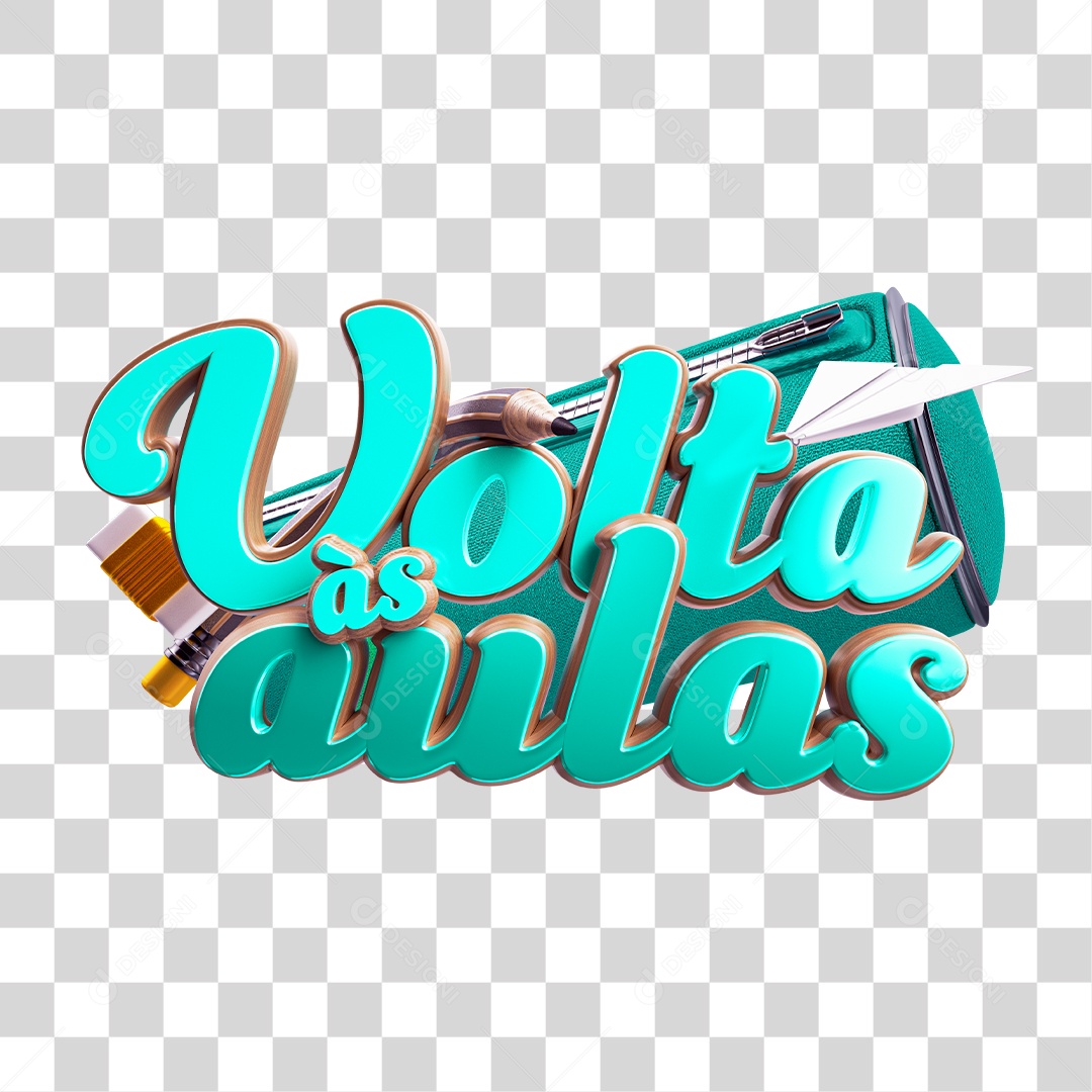 Selo 3D Para Composição Volta às Aulas PNG Transparente
