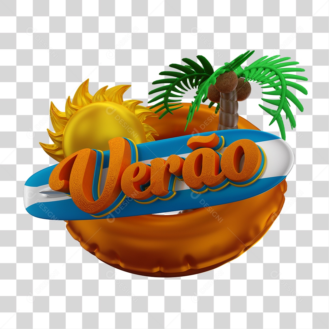 Selo 3D Para Composição Verão PNG Transparente