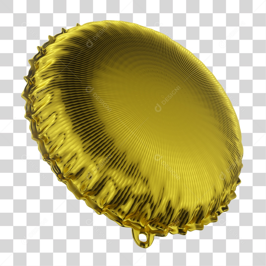 Elemento 3D Para Composição Balão Dourado PNG Transparente