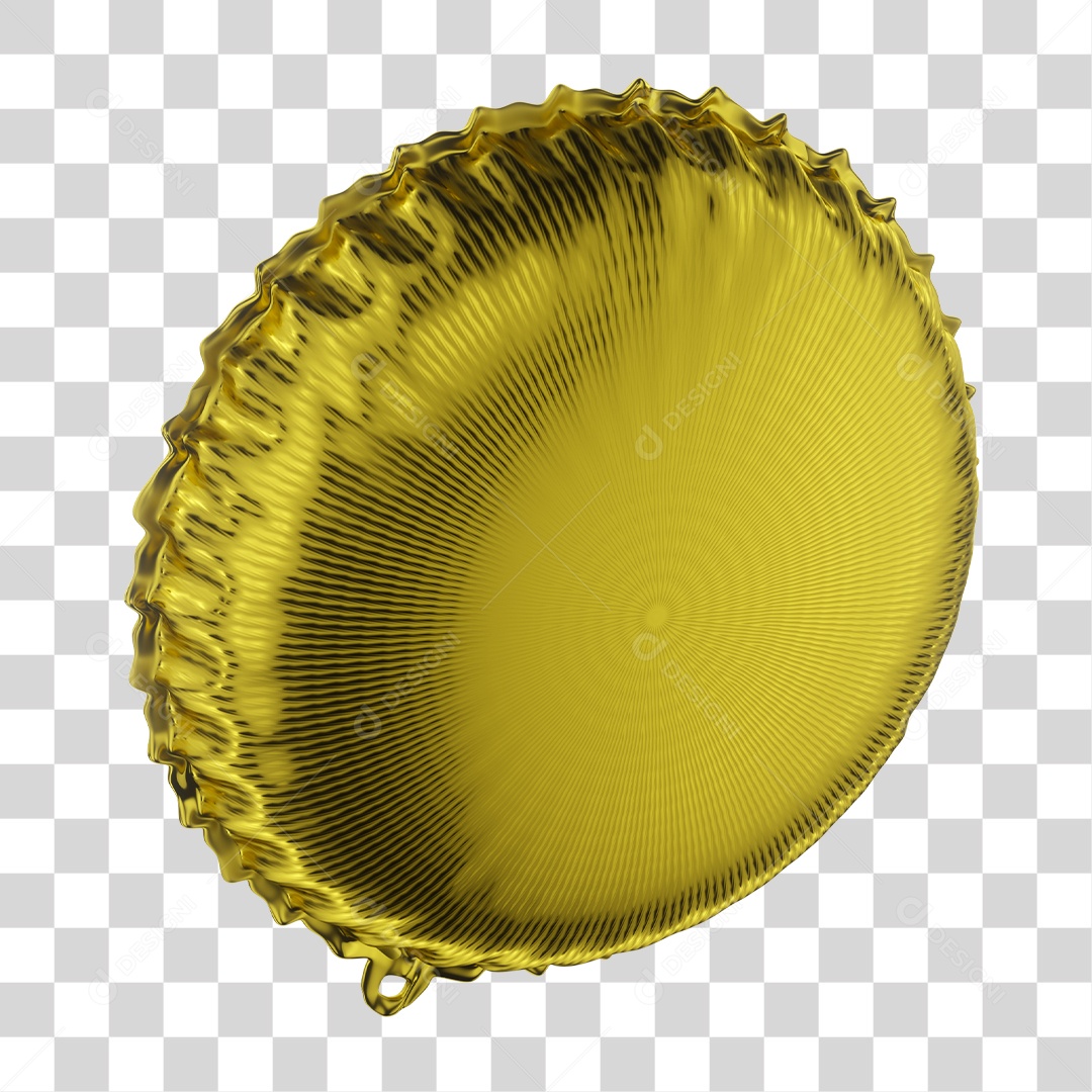 Elemento 3D Para Composição Balão Dourado PNG Transparente