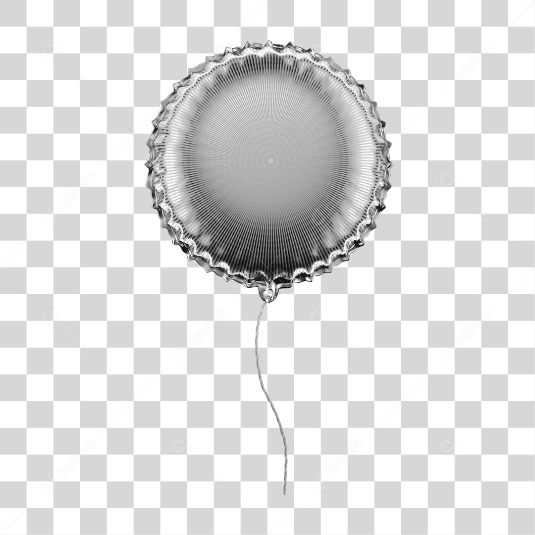 Elemento 3D Para Composição Balão Prata PNG Transparente