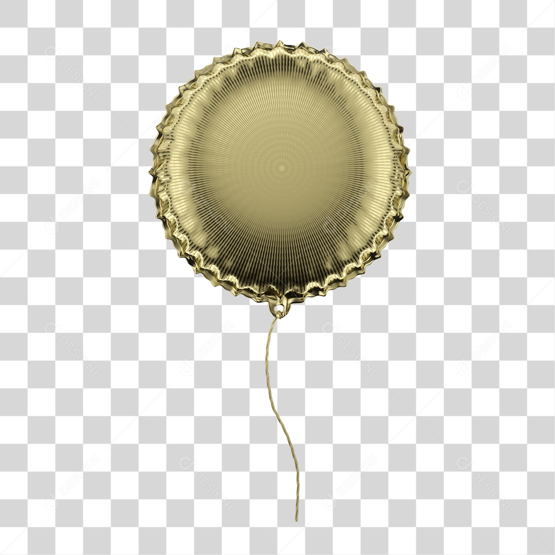Elemento 3D Para Composição Balão Dourado PNG Transparente
