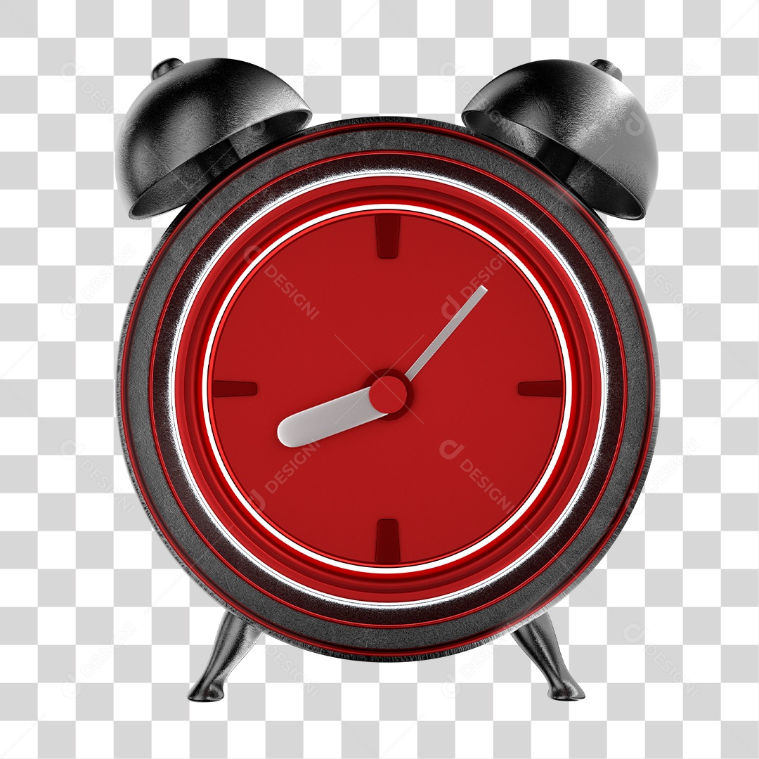 Relógio Despertador Elemento 3D Para Composição PNG Transparente