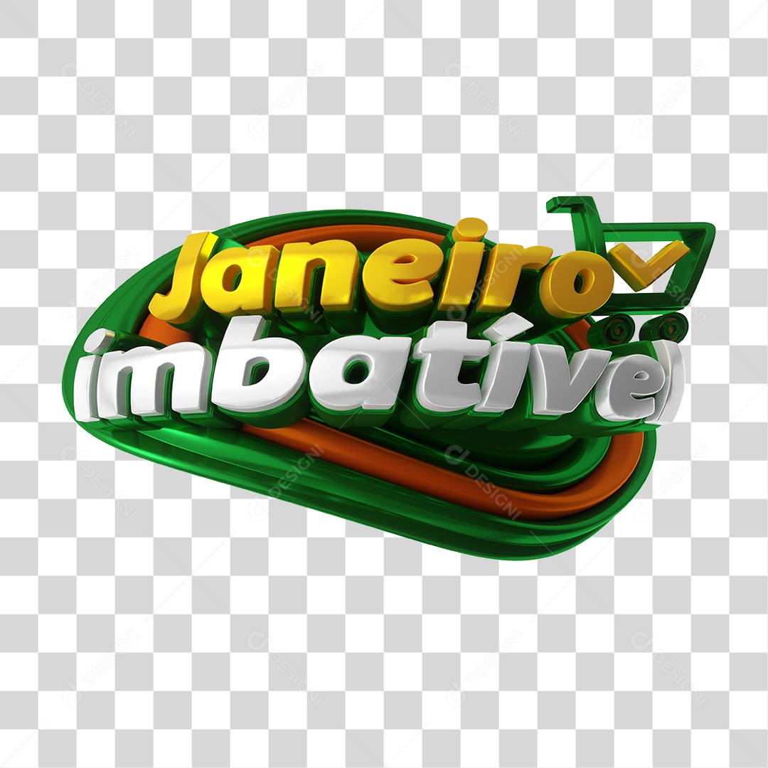 Selo 3D Para Composição Janeiro Imbatível PNG Transparente