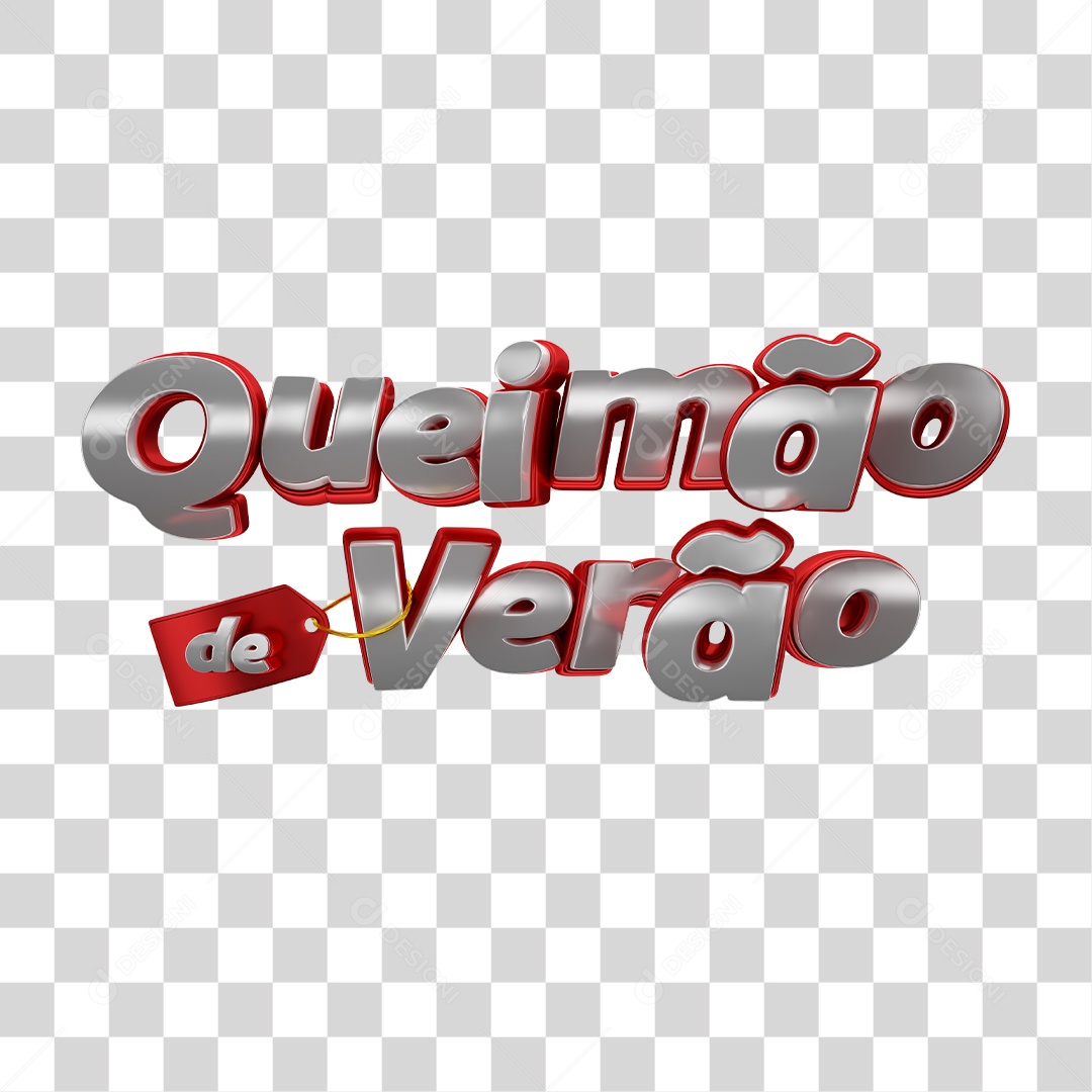 Texto 3D Para Composição Queimão de Verão PNG Transparente