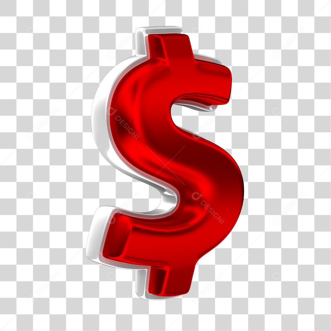 Elemento 3D Para Composição Cifrão PNG Transparente