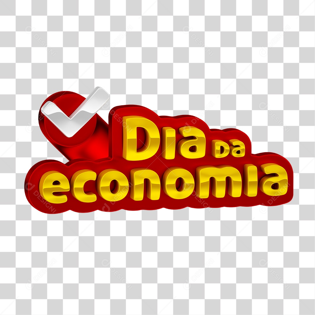 Selo 3D Para Composição Dia da Economia PNG Transparente