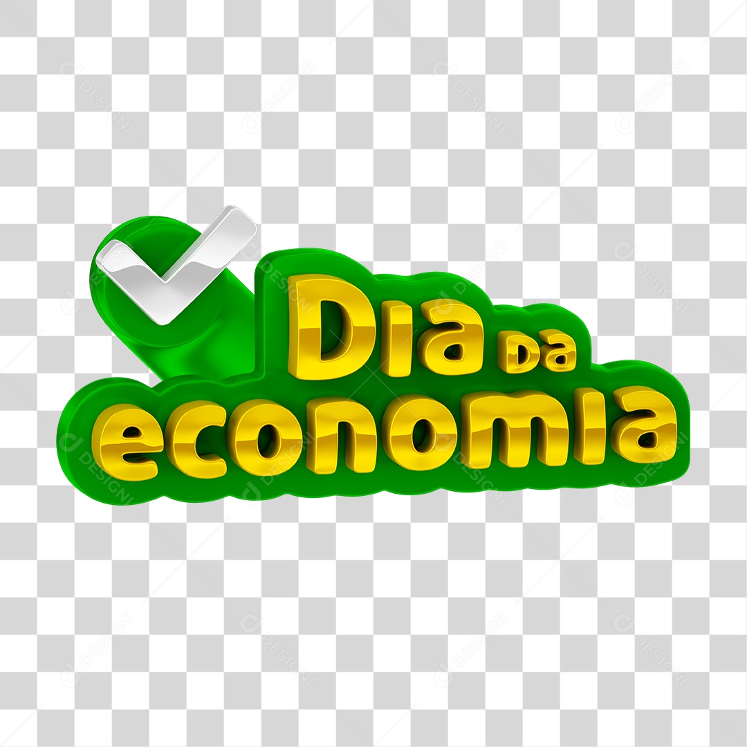 Selo 3D Para Composição Dia da Economia PNG Transparente