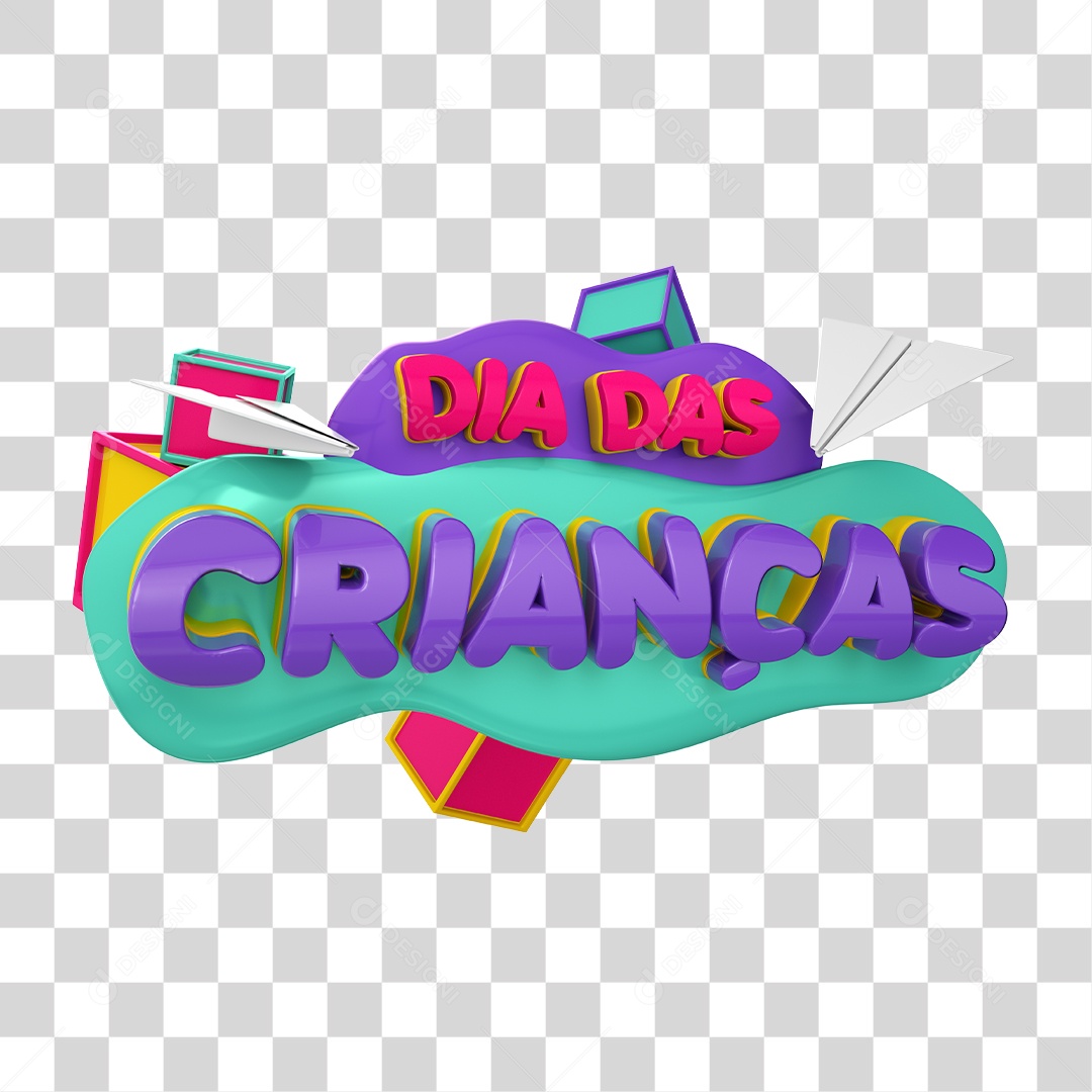 Selo 3D Para Composição Dia Das Crianças PNG Transparente