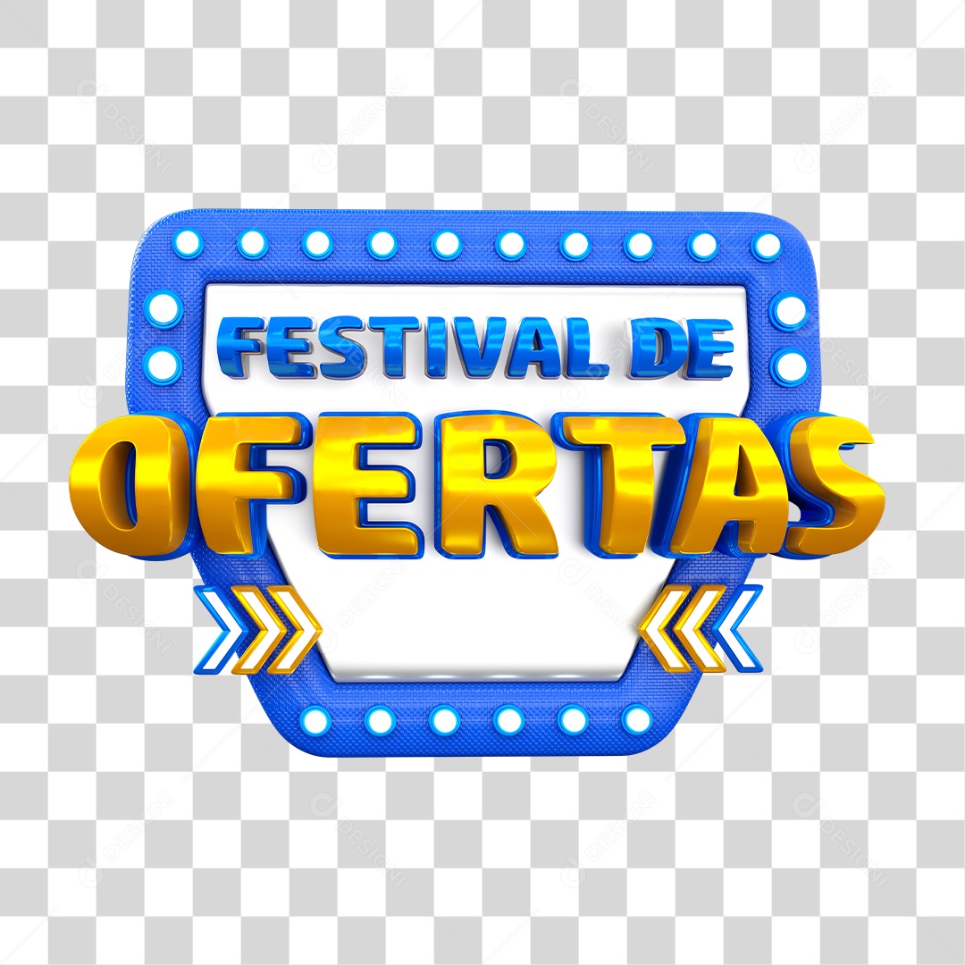 Selo 3D Para Composição Festival de Ofertas PNG Transparente