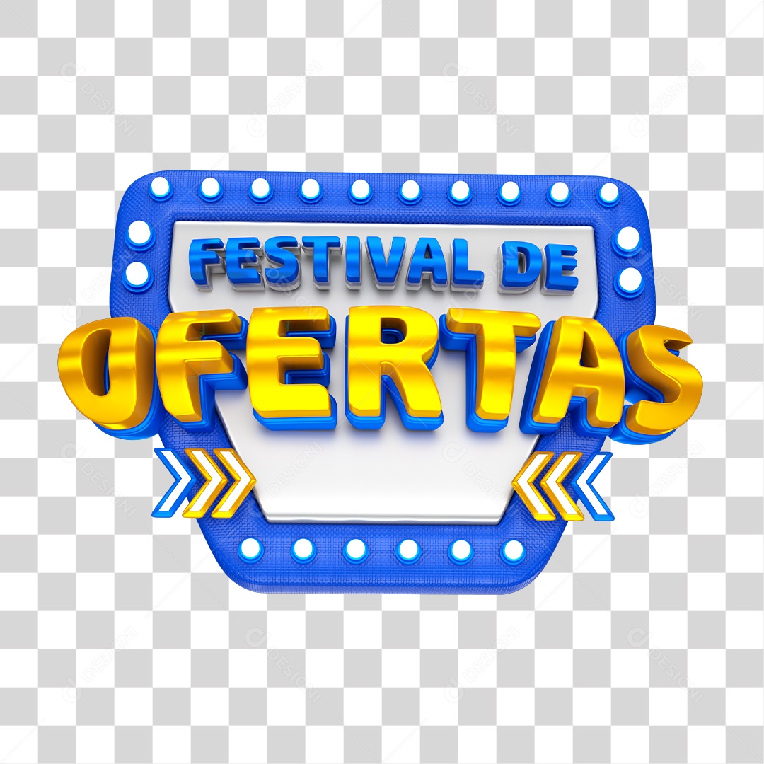 Selo 3D Para Composição Festival de Ofertas PNG Transparente