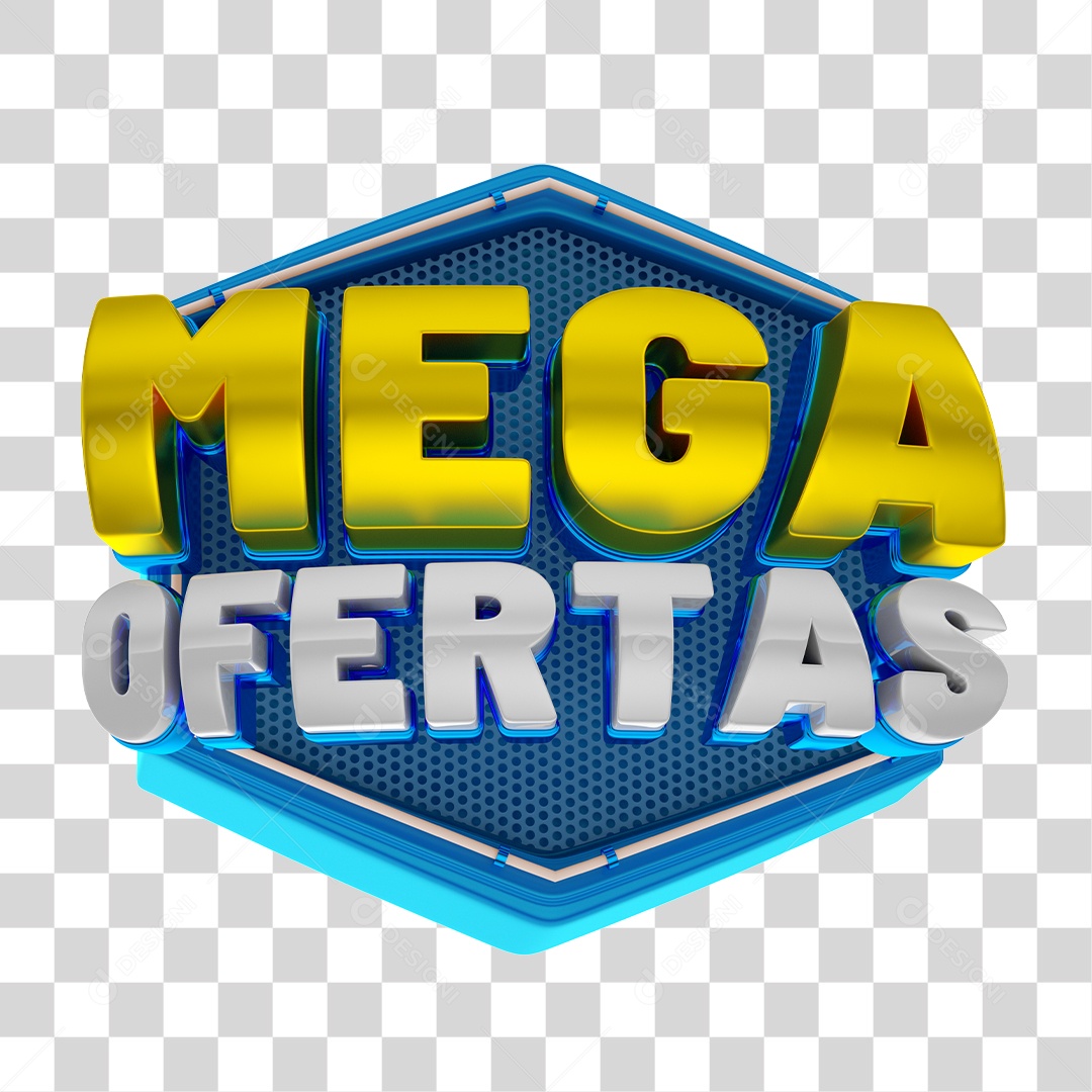 Selo 3D Para Composição Mega Ofertas PNG Transparente