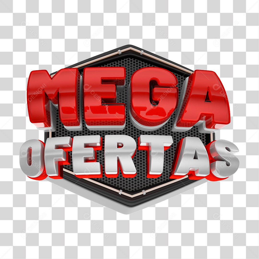 Selo 3D Para Composição Mega Ofertas PNG Transparente