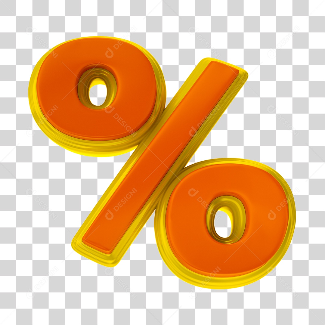 Ícone de Porcentagem de Descontos 3D Para Composição PNG Transparente