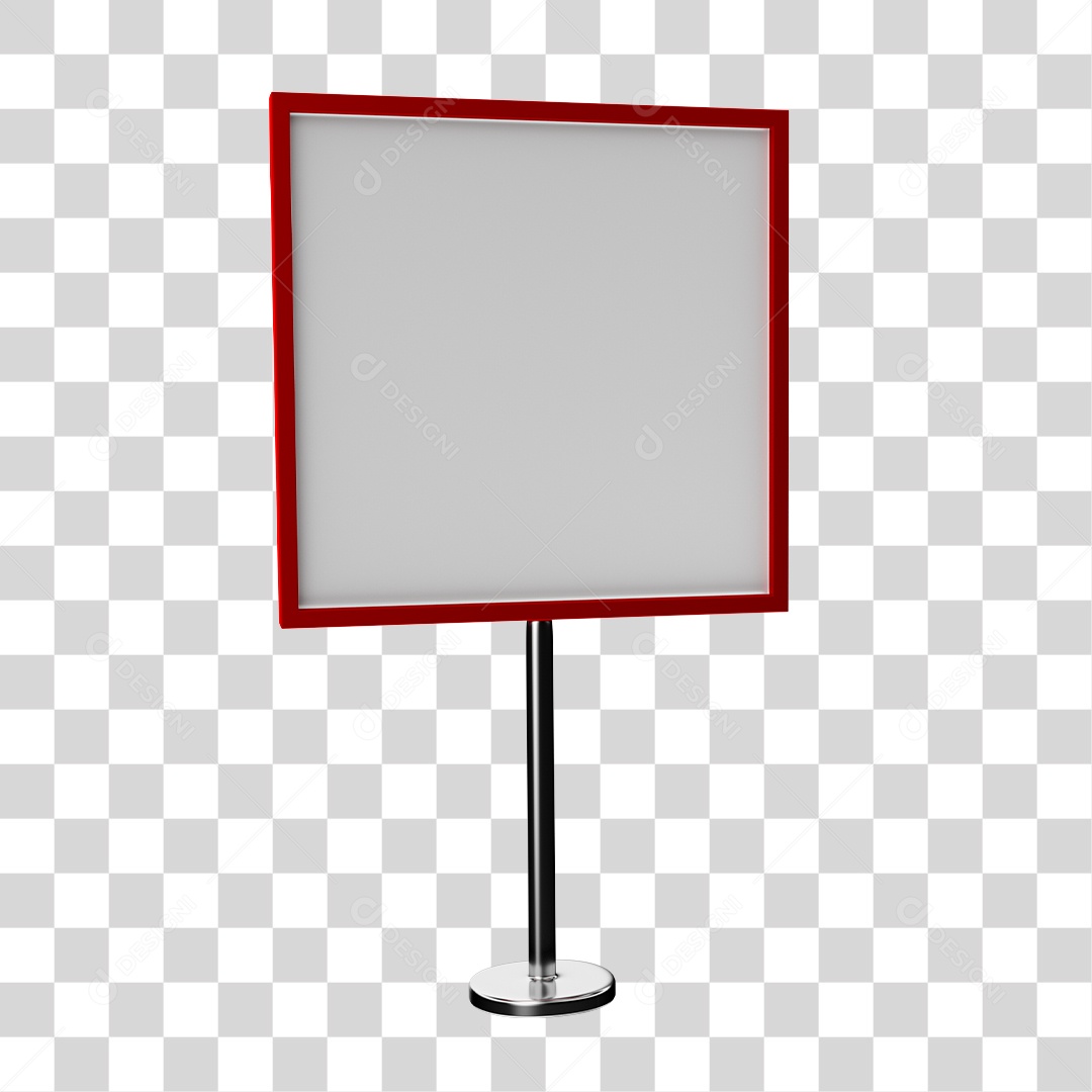 Elemento 3D Para Composição Placa PNG Transparente