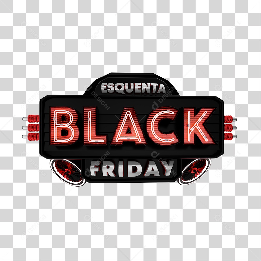 Selo 3D Black Friday Para Composição PNG Transparente