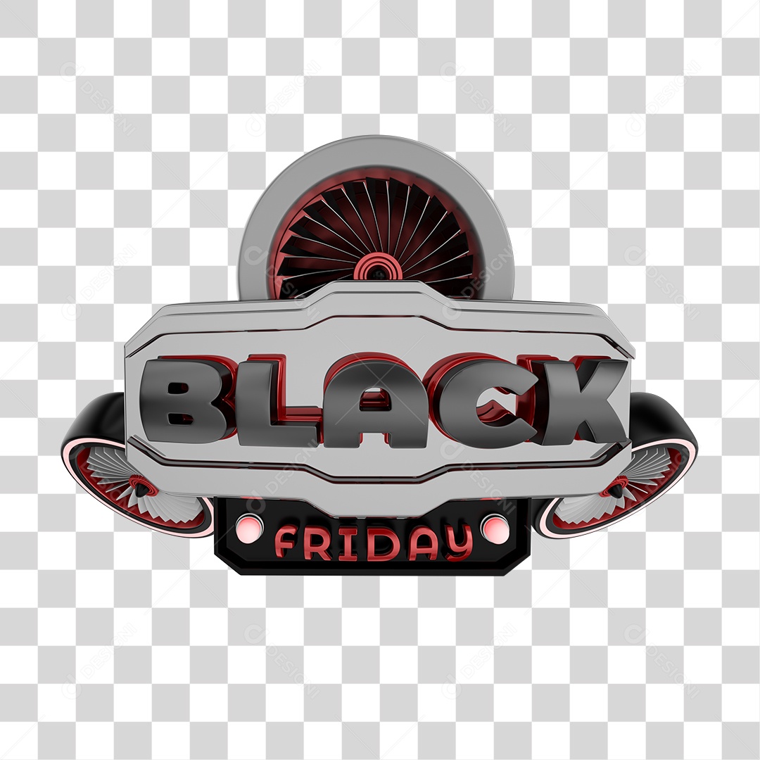 Selo 3D Black Friday Para Composição PNG Transparente