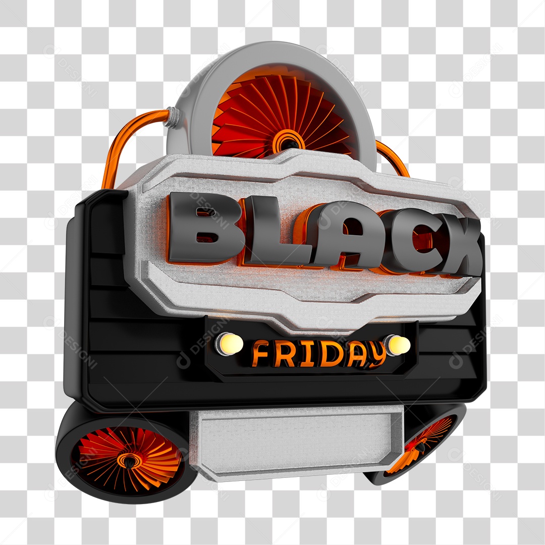 Selo 3D Black Friday Para Composição PNG Transparente