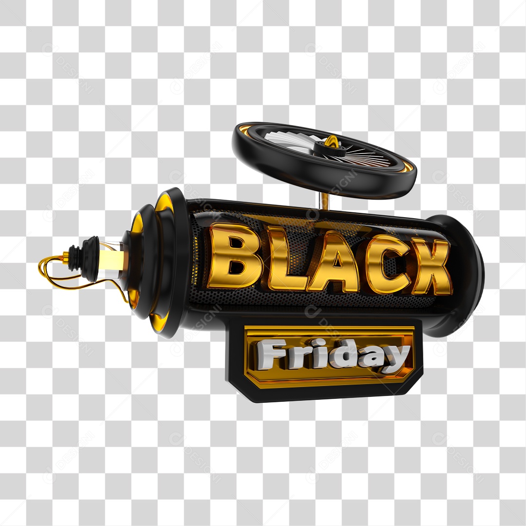 Selo 3D Black Friday Para Composição PNG Transparente