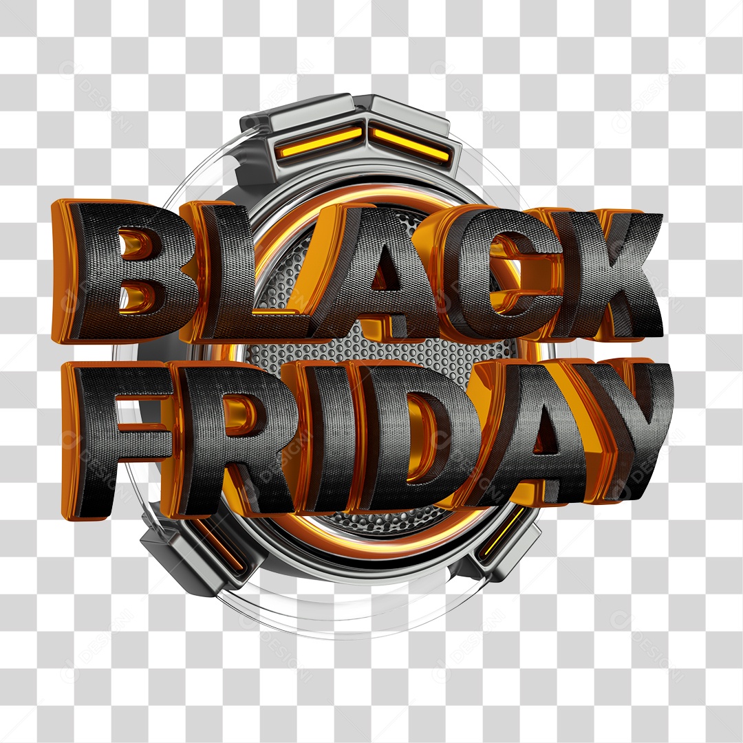 Selo 3D Black Friday Para Composição PNG Transparente