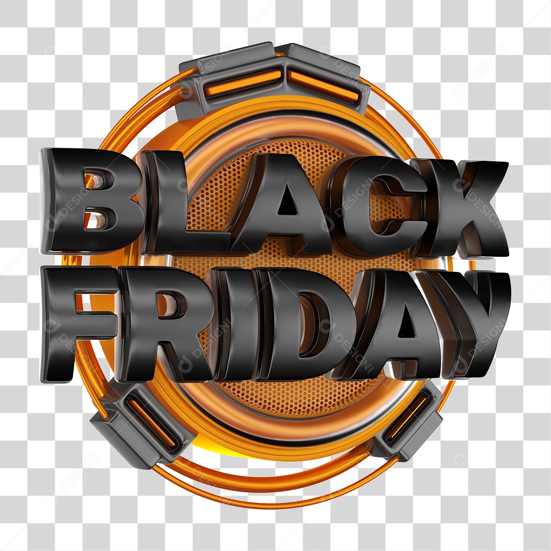 Selo 3D Black Friday Para Composição PNG Transparente