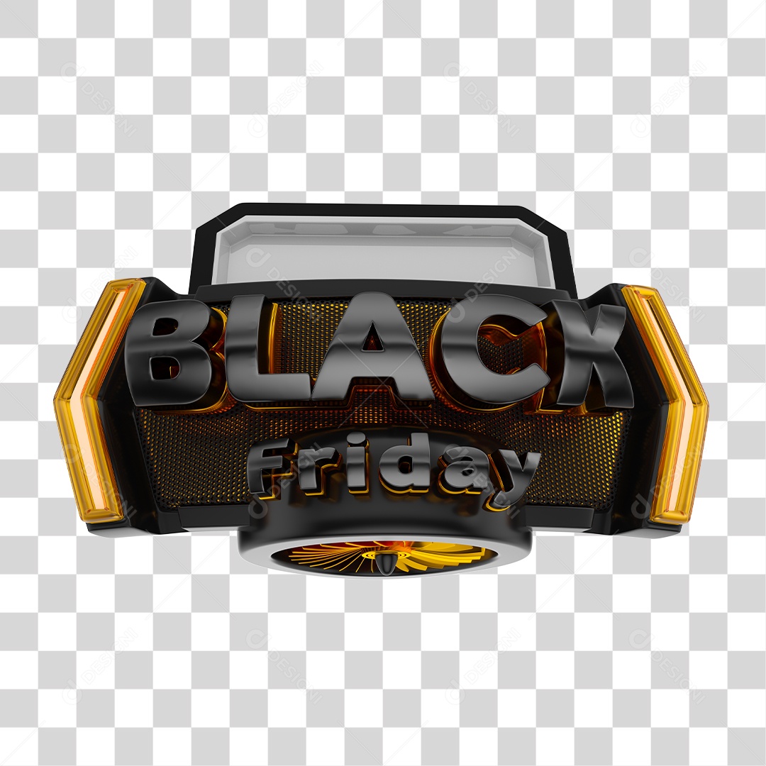 Selo 3D Black Friday Para Composição PNG Transparente