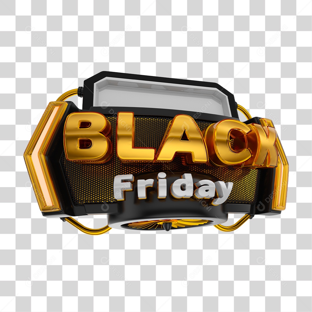 Selo 3D Black Friday Para Composição PNG Transparente