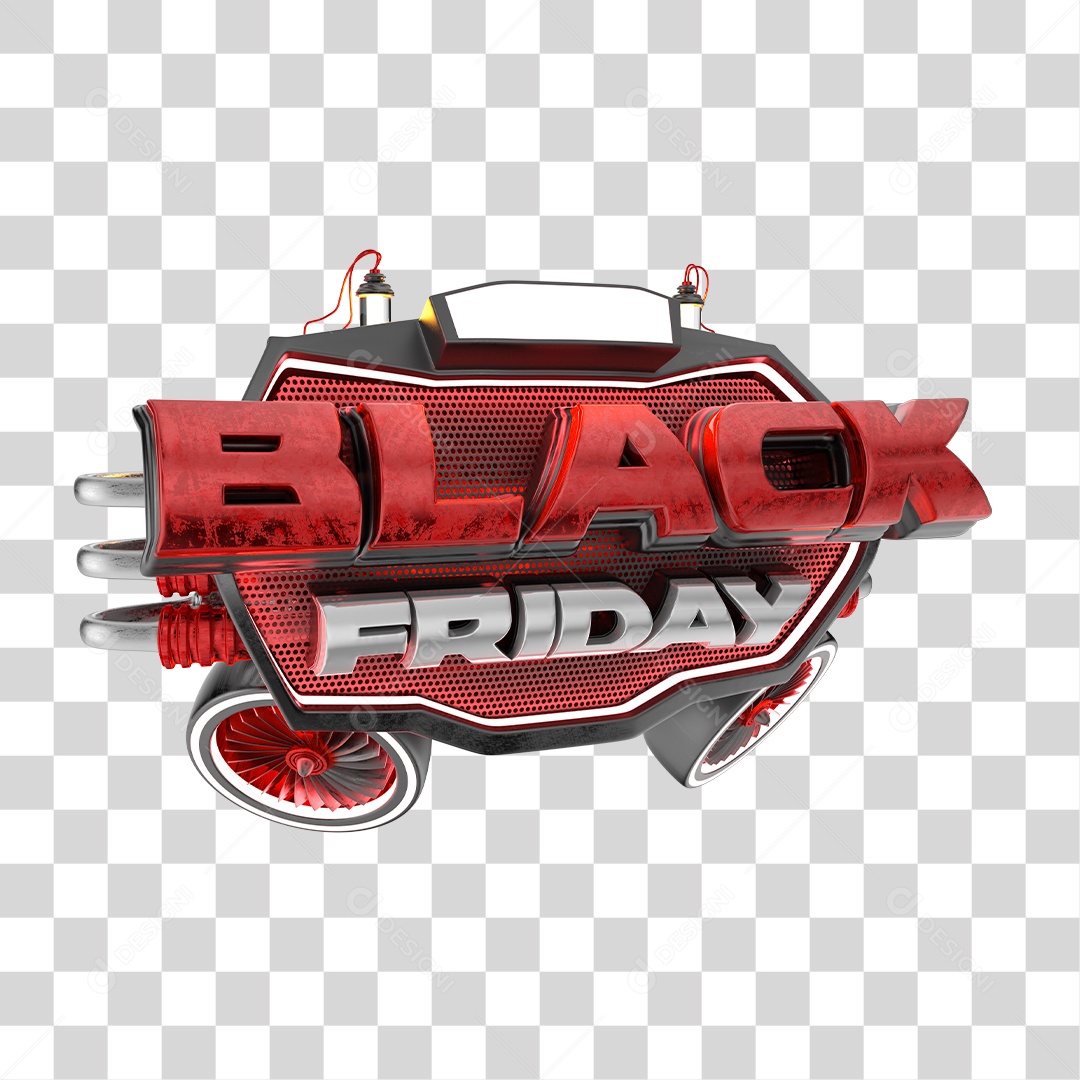 Selo 3D Black Friday Para Composição PNG Transparente