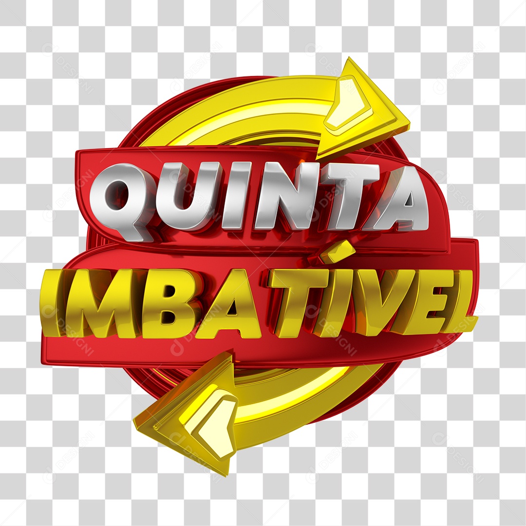 Selo 3D Para Composição Quinta Imbatível PNG Transparente