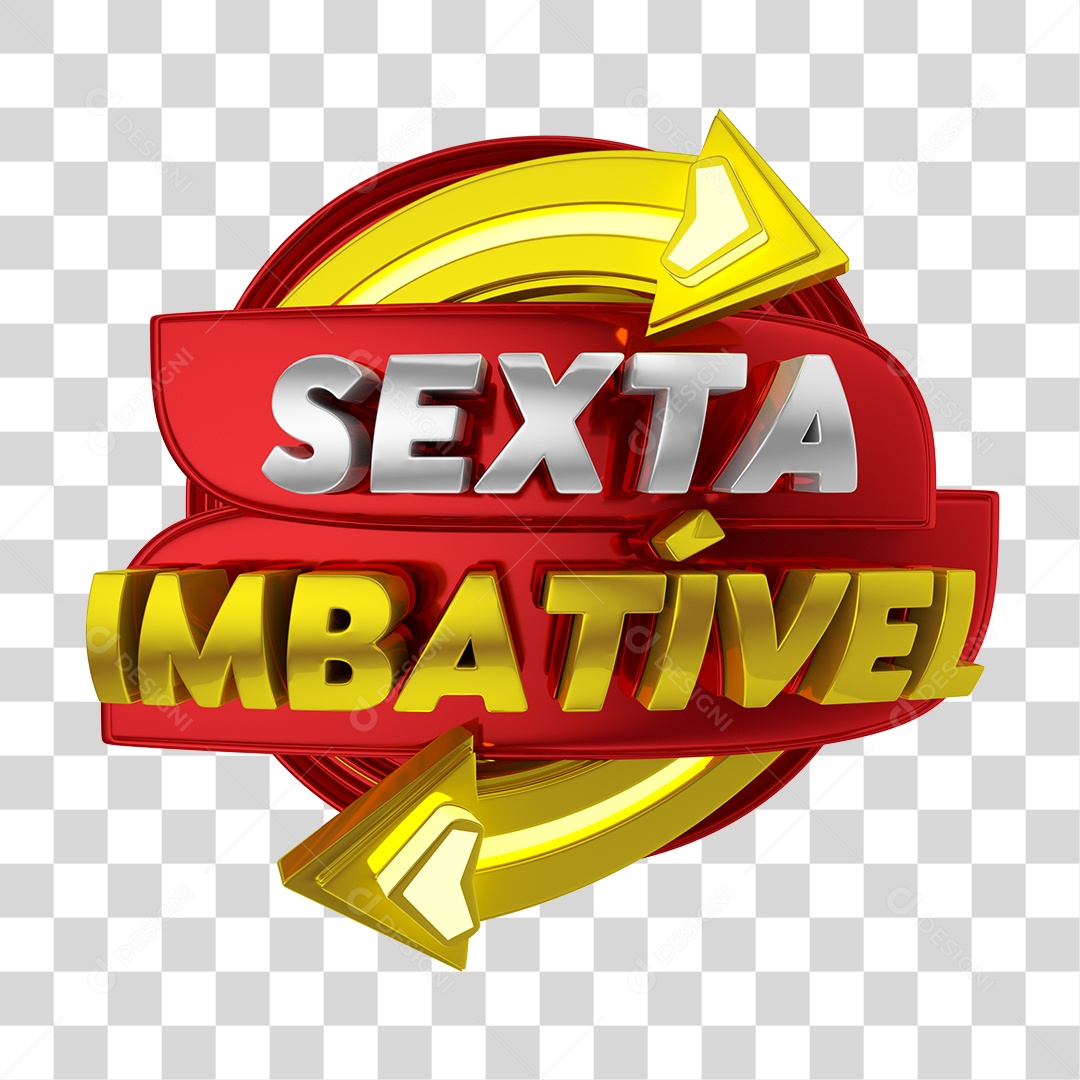 Selo 3D Para Composição Sexta Imbatível PNG Transparente