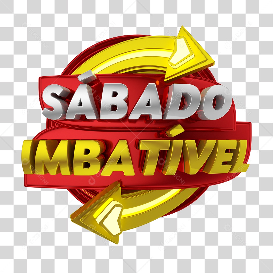 Selo 3D Para Composição Sábado Imbatível PNG Transparente