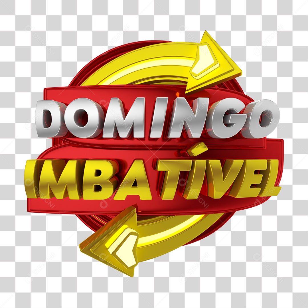 Selo 3D Para Composição Domingo Imbatível PNG Transparente