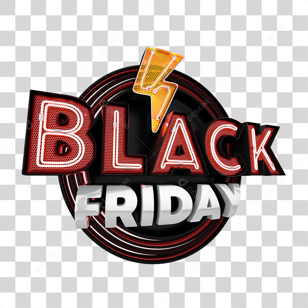 Selo 3D Black Friday Para Composição PNG Transparente