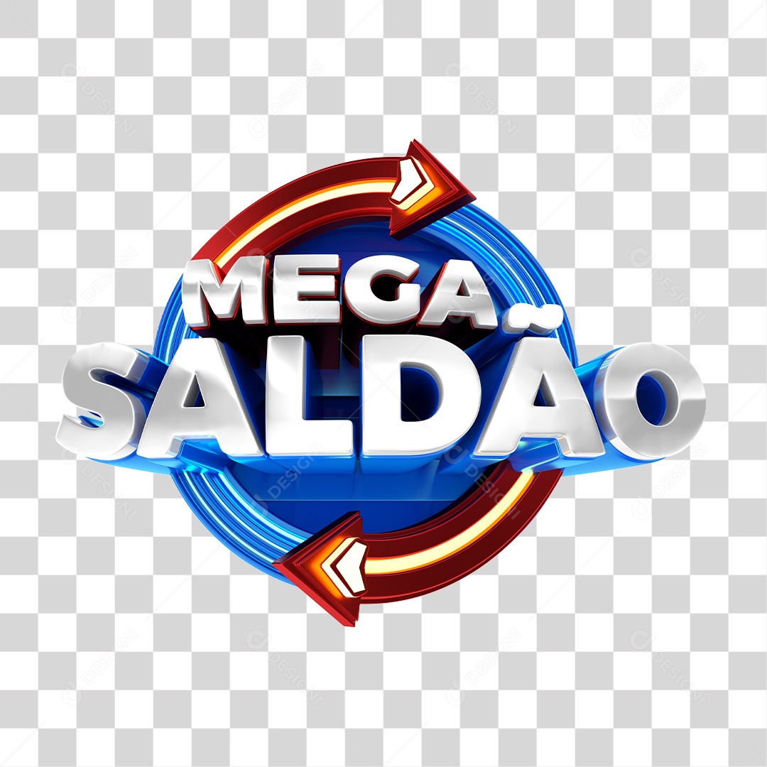 Selo 3D Para Composição Mega Saldão PNG Transparente