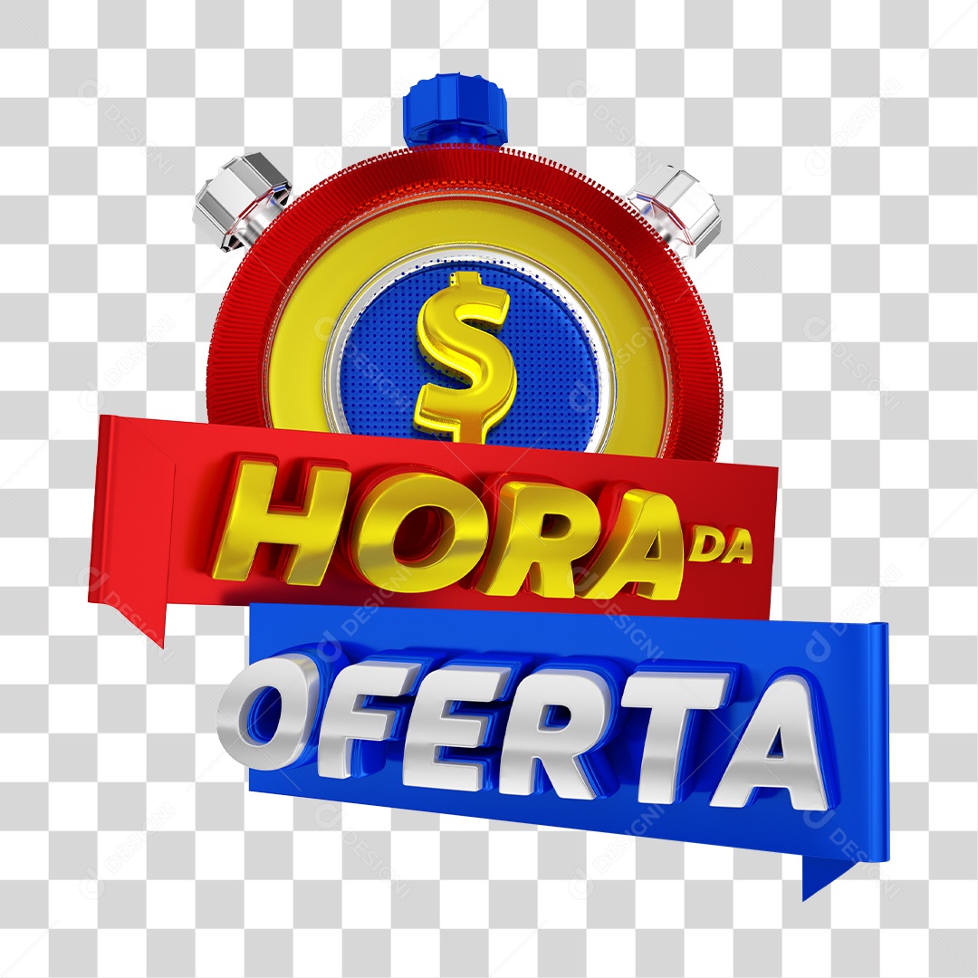Selo 3D Para Composição Hora da Oferta PNG Transparente