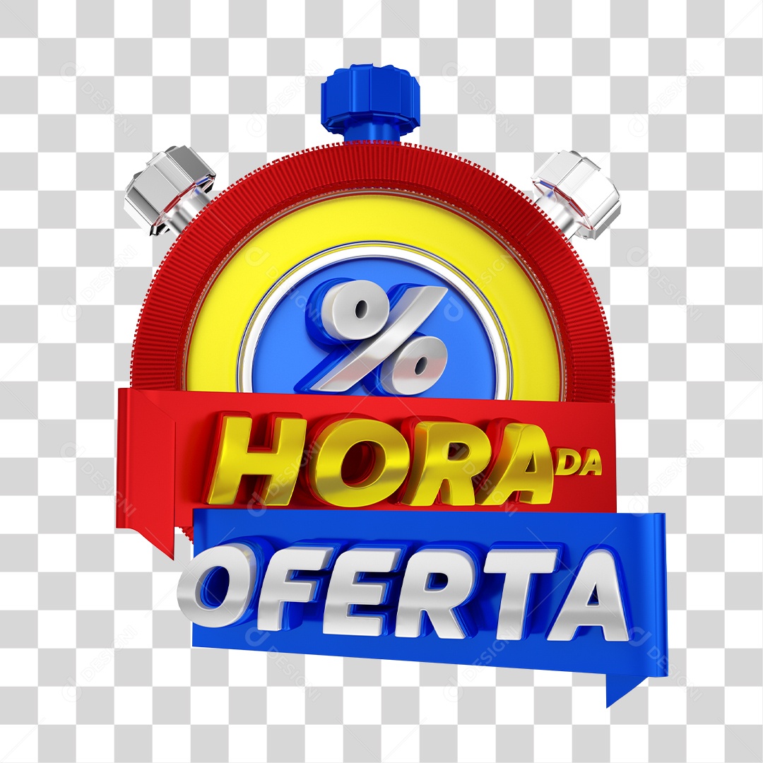 Selo 3D Para Composição Hora da Oferta PNG Transparente