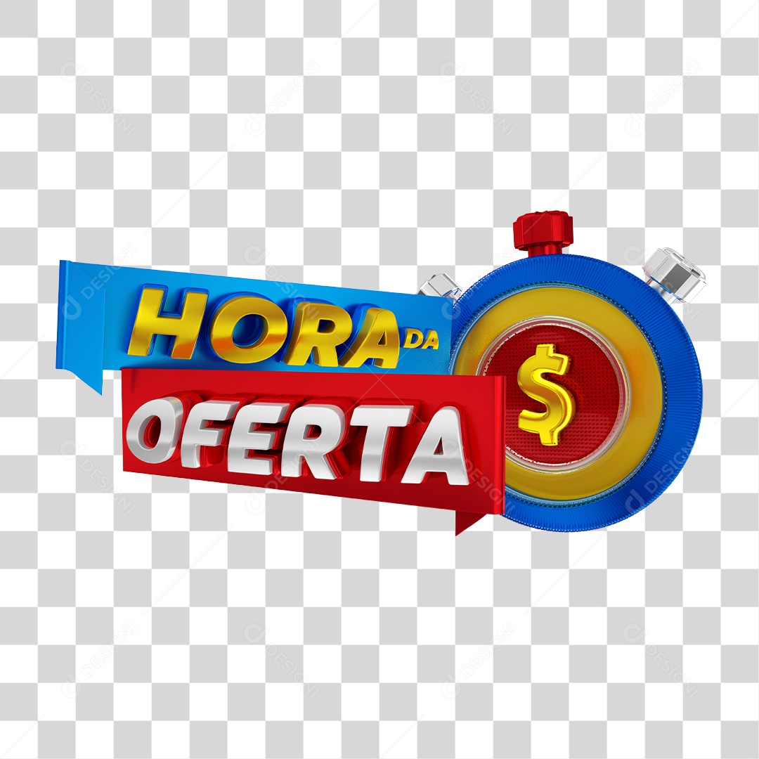 Selo 3D Para Composição Hora da Oferta PNG Transparente
