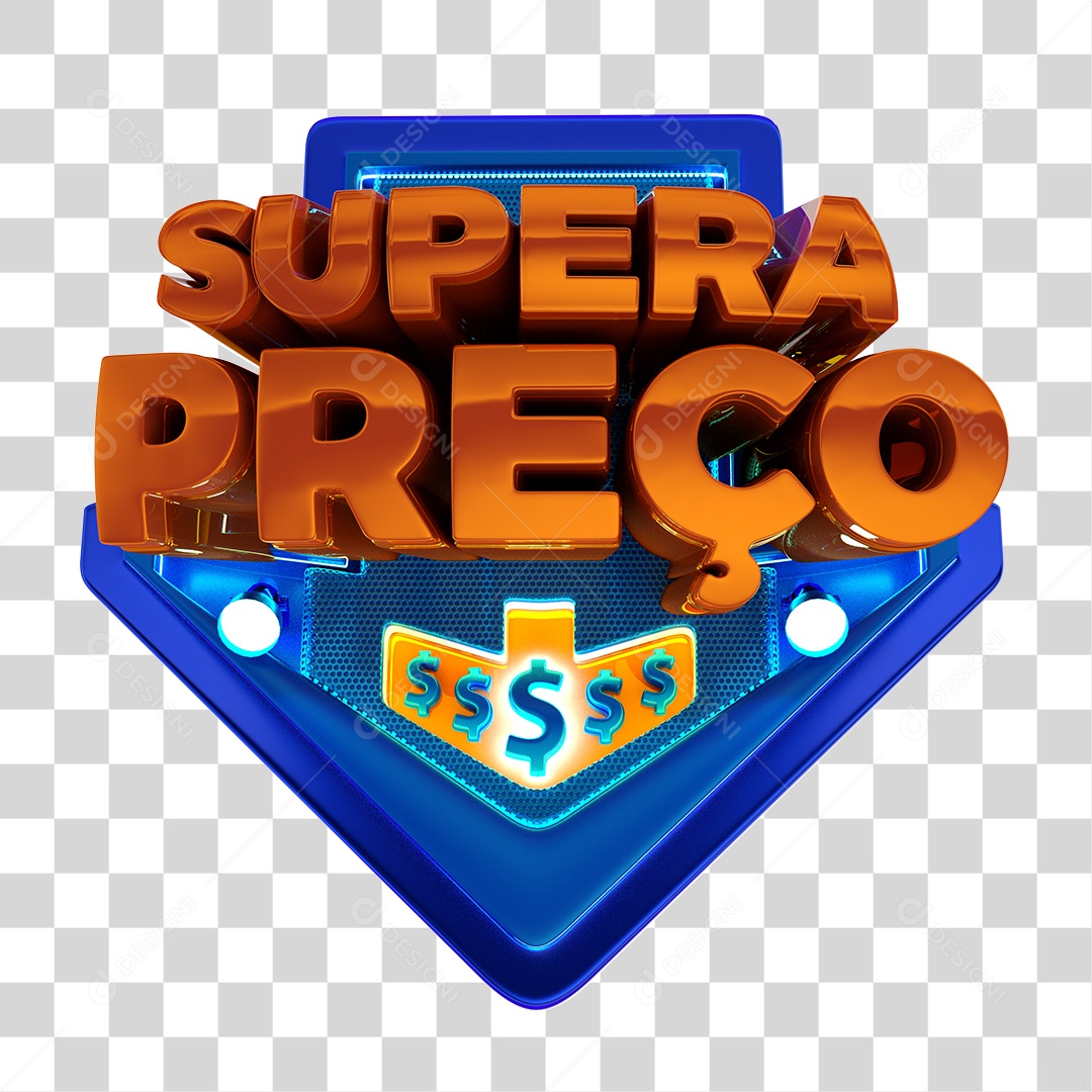 Selo 3D Para Composição Supera Preço PNG Transparente