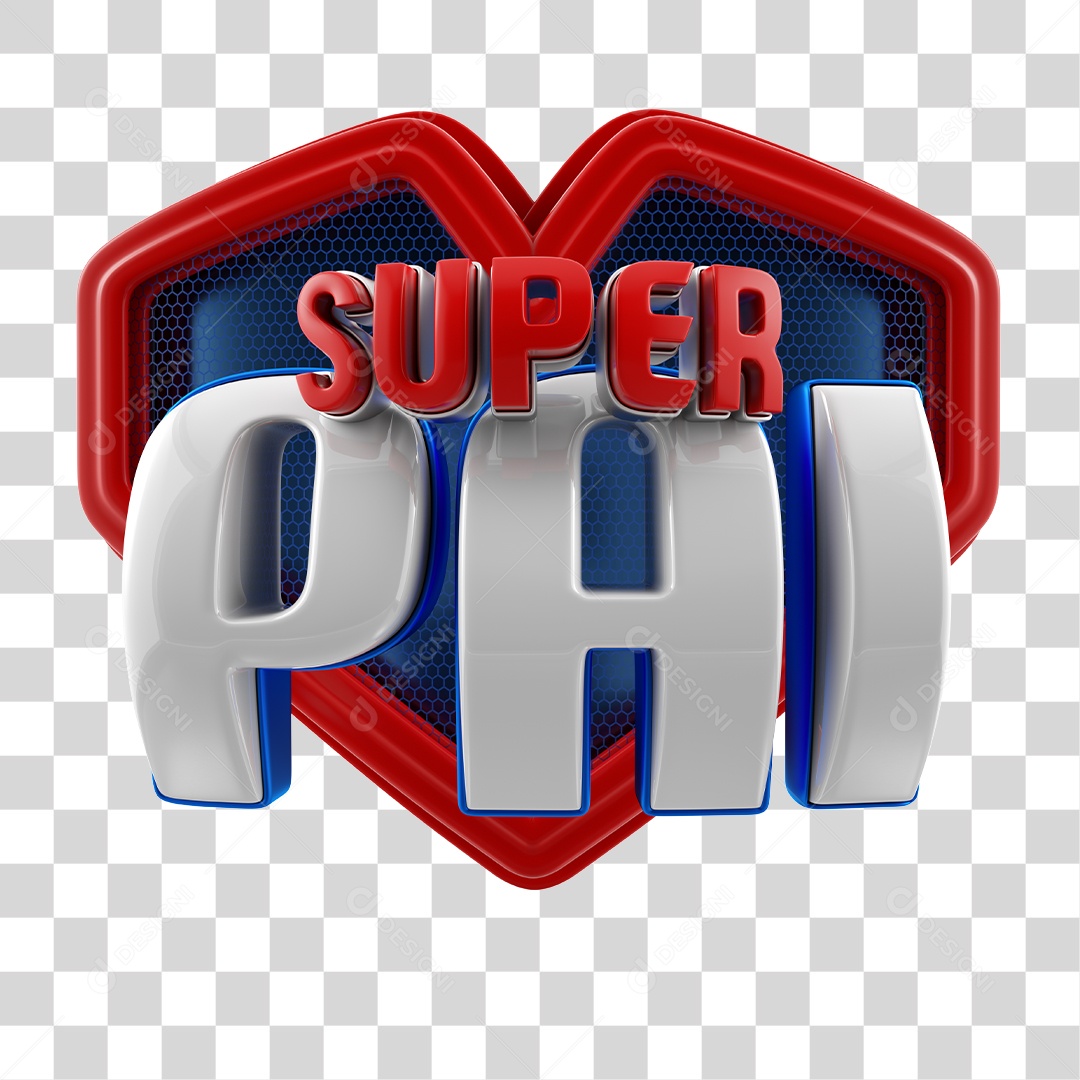 Selo 3D Para Composição Super Pai PNG Transparente