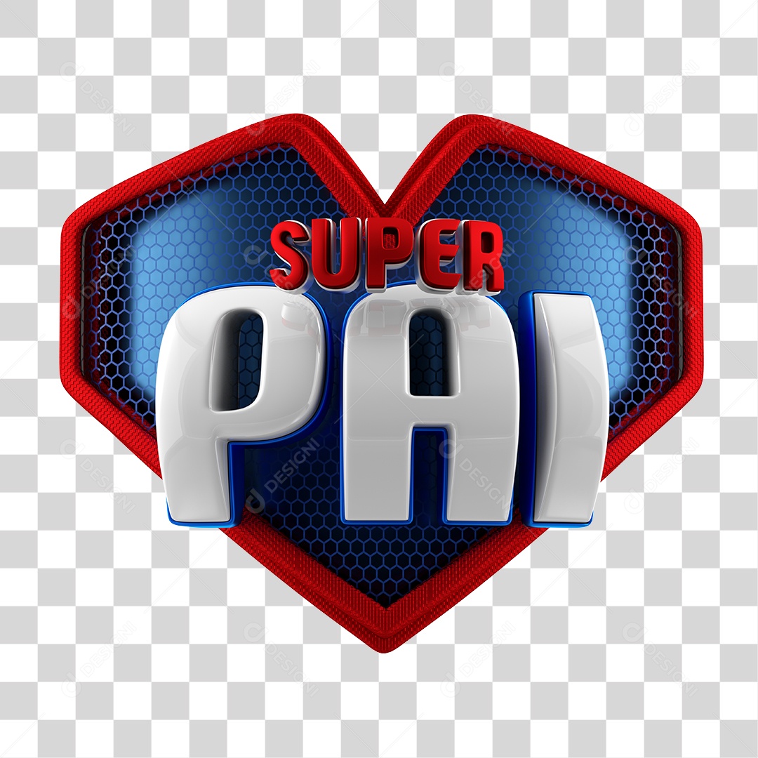 Selo 3D Para Composição Super Pai PNG Transparente