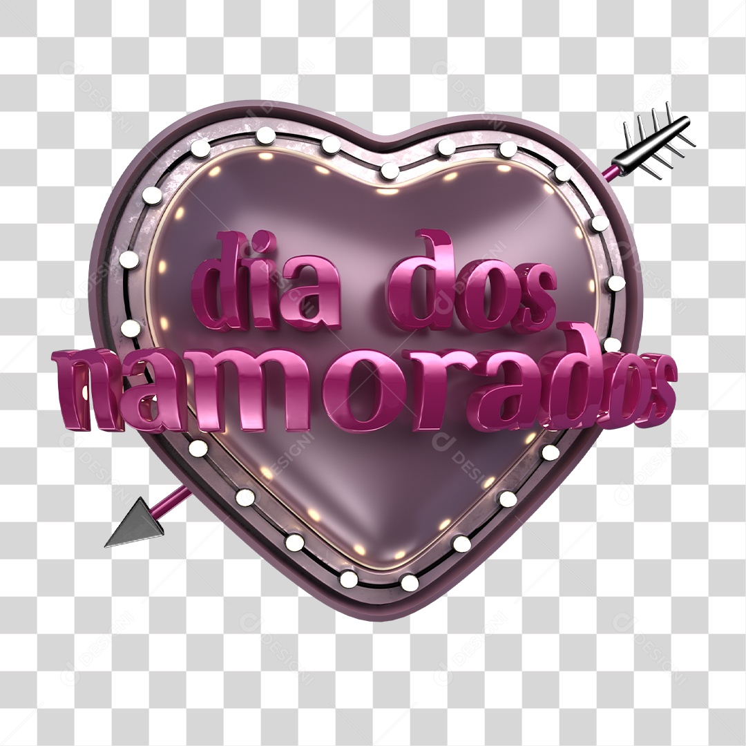 Selo 3D Dia dos Namorados PNG Transparente Sem Fundo