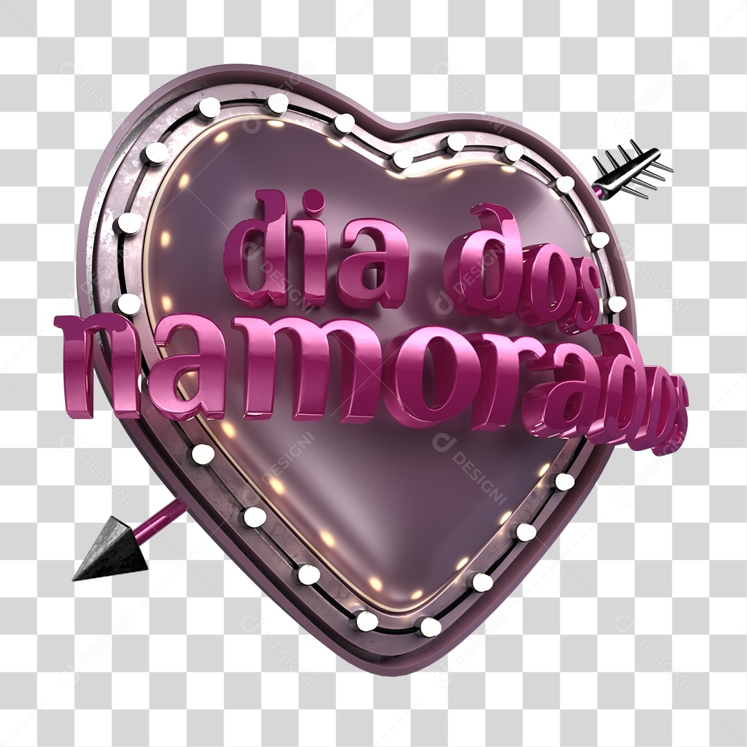 Selo 3D Dia dos Namorados PNG Transparente Sem Fundo