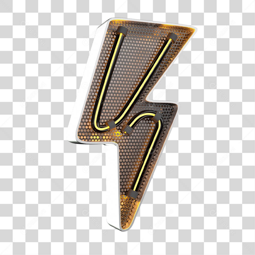 Elemento 3D Raio Com Luzes PNG Transparente Sem Fundo