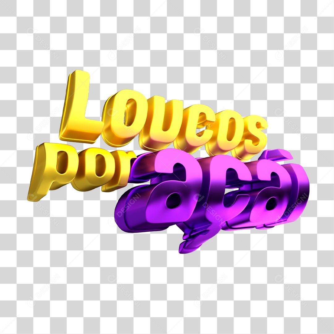 Selo 3D Loucos Por Açaí PNG Transparente Sem Fundo