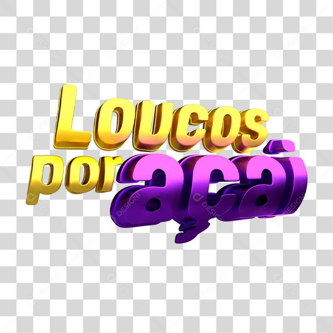 Selo 3D Loucos Por Açaí PNG Transparente Sem Fundo