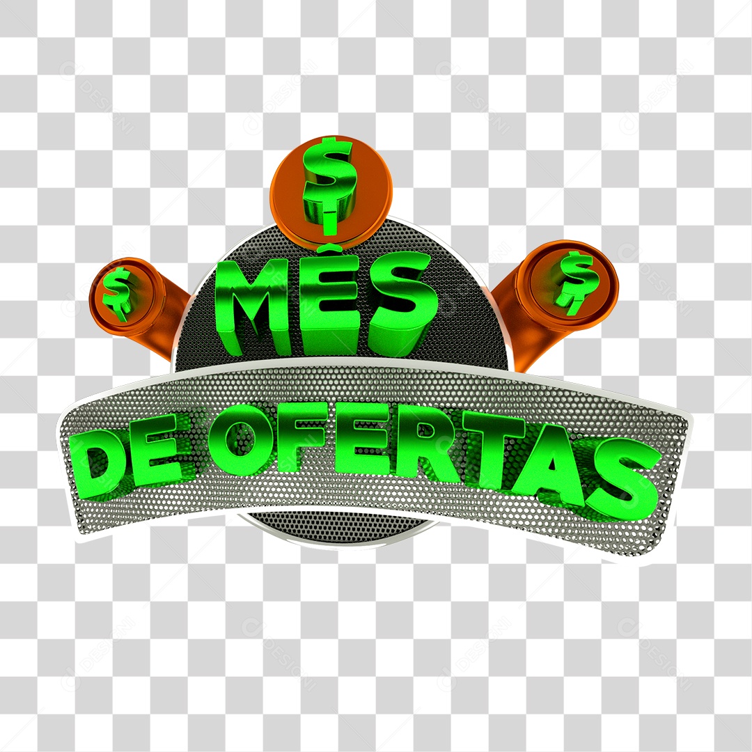 Selo 3D Mês de Ofertas PNG Transparente Sem Fundo