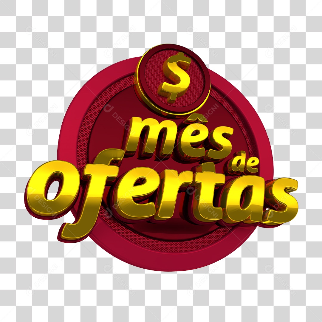 Selo 3D Mês de Ofertas PNG Transparente Sem Fundo