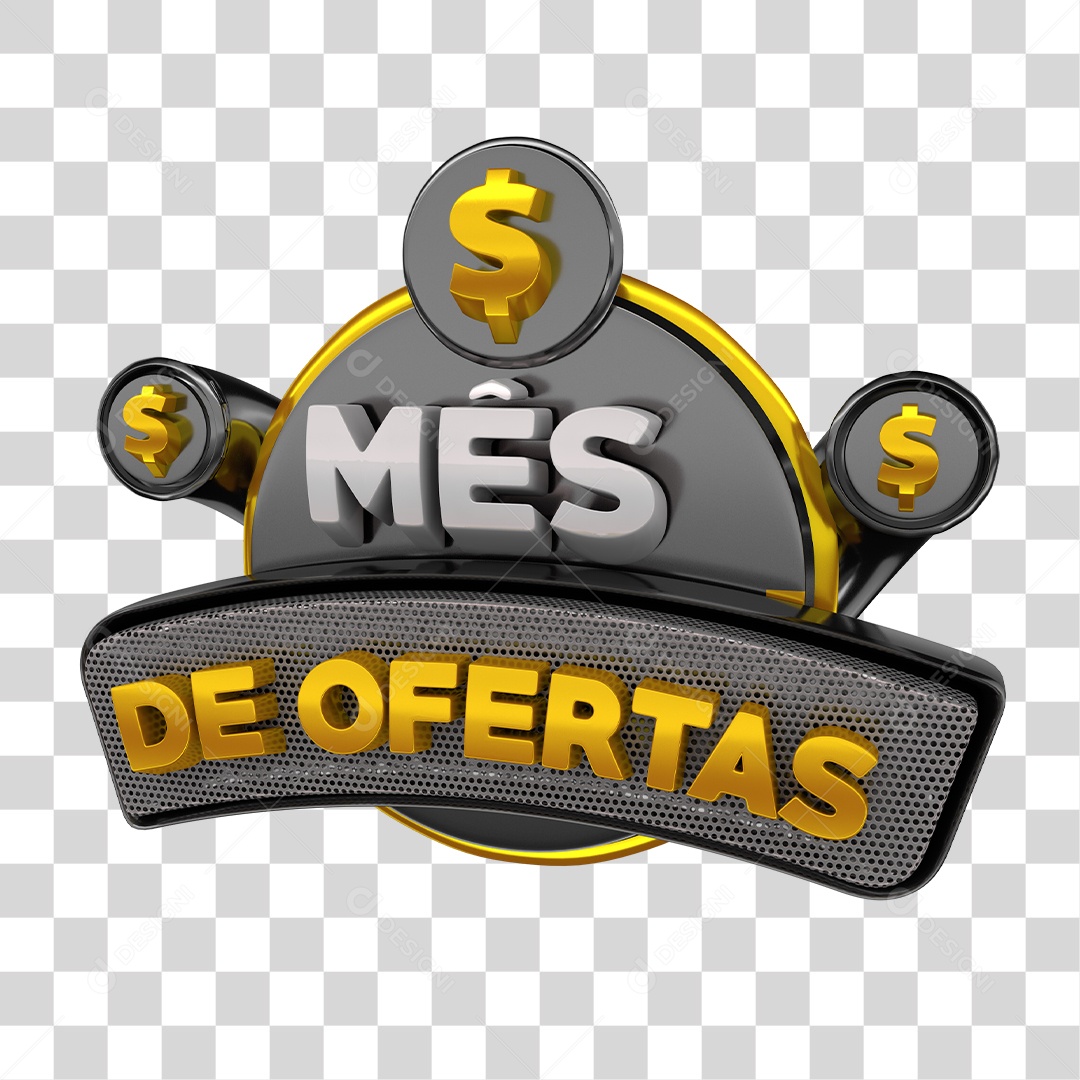 Selo 3D Mês de Ofertas PNG Transparente Sem Fundo