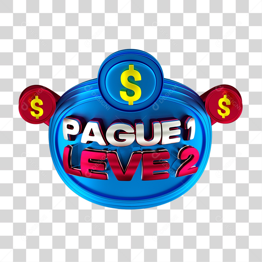 Selo 3D Leve 1 Pague 2 PNG Transparente Sem Fundo